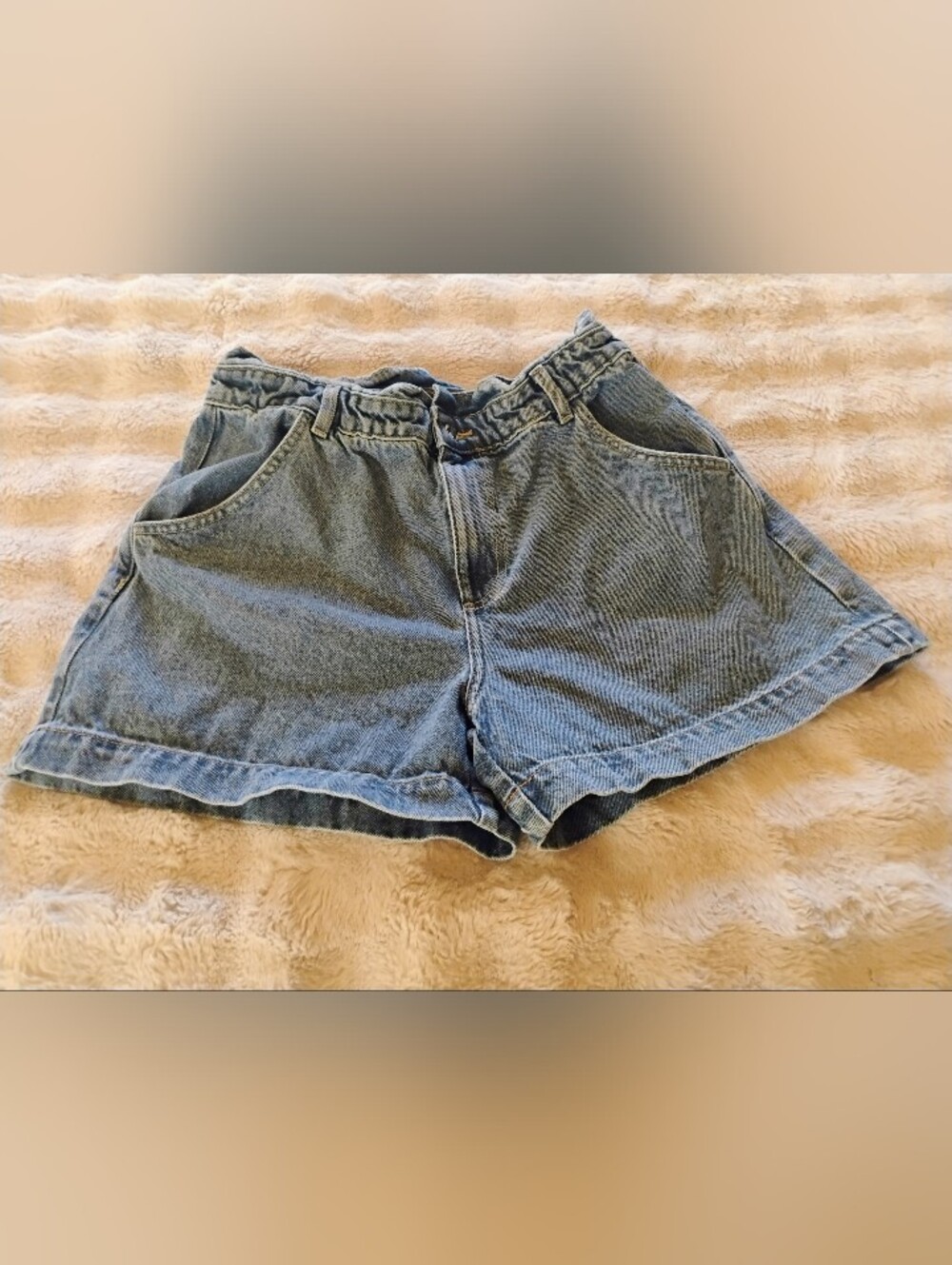 Zara Light Blue High-Waist Denim Shorts